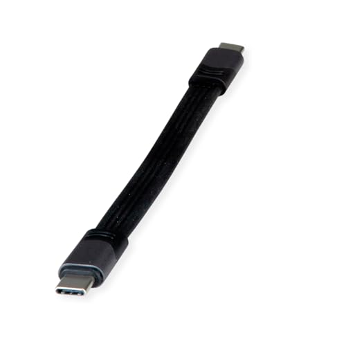 ROLINE USB4 Gen3x2 Kabel, Emark, Flach, C-C, ST/ST, 40Gbit/s, 100W, schwarz, 15 cm von ROLINE