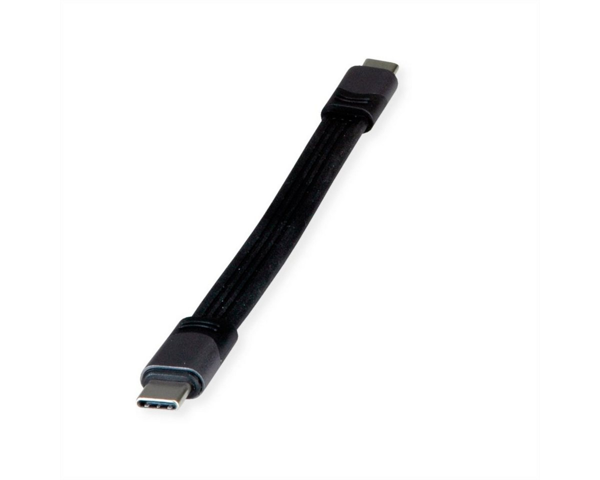 ROLINE USB4 Gen3x2 Kabel, Emark, Flach, C-C, ST/ST USB-Kabel, USB Typ C (USB-C) Männlich (Stecker), USB Typ C (USB-C) Männlich (Stecker) (15 cm), 40Gbit/s, 100W von ROLINE