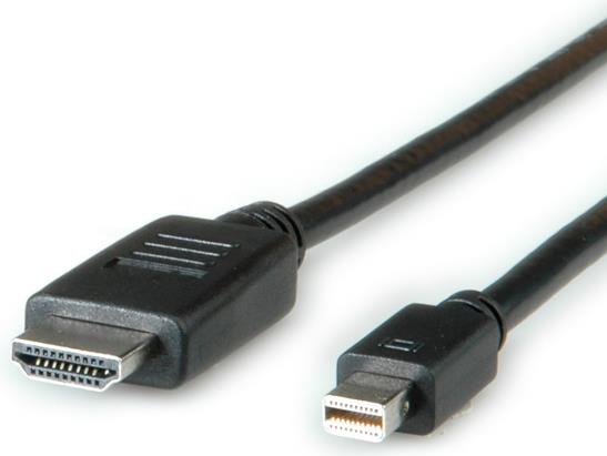 ROLINE - Video- / Audiokabel - DisplayPort / HDMI - 30 AWG - Mini DisplayPort (M) - HDMI, 19-polig (M) - 4.5 m - abgeschirmt - Schwarz (11.04.5793) von ROLINE