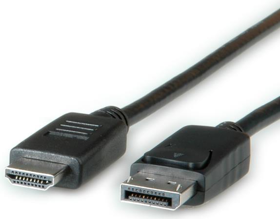 ROLINE - Video- / Audiokabel - DisplayPort / HDMI - 32 AWG - DisplayPort (M) - HDMI, 19-polig (M) - 3 m - abgeschirmt - Schwarz (11.04.5782) von ROLINE