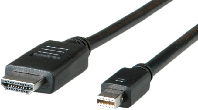 ROLINE - Videokabel - DisplayPort / HDMI - HDMI (M) bis Mini DisplayPort (M) - 1 m - abgeschirmt - Schwarz (11.04.5795) von ROLINE