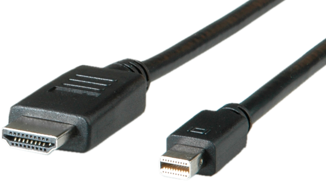 ROLINE - Videokabel - DisplayPort / HDMI - HDMI (M) bis Mini DisplayPort (M) - 3 m - abgeschirmt - Schwarz (11.04.5797) von ROLINE