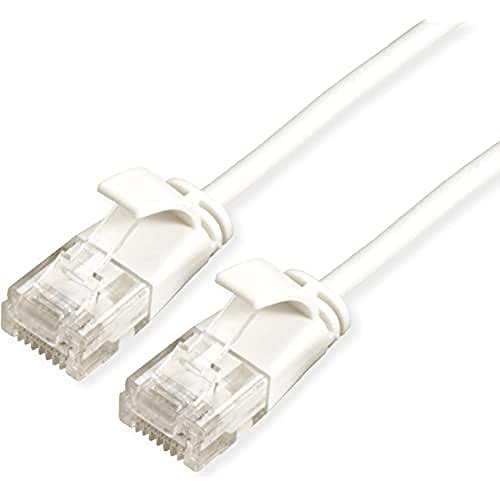 Roline 21.15.0980 RJ45 Netzwerkkabel, Patchkabel CAT 6a U/UTP 0.50m Weiß von ROLINE