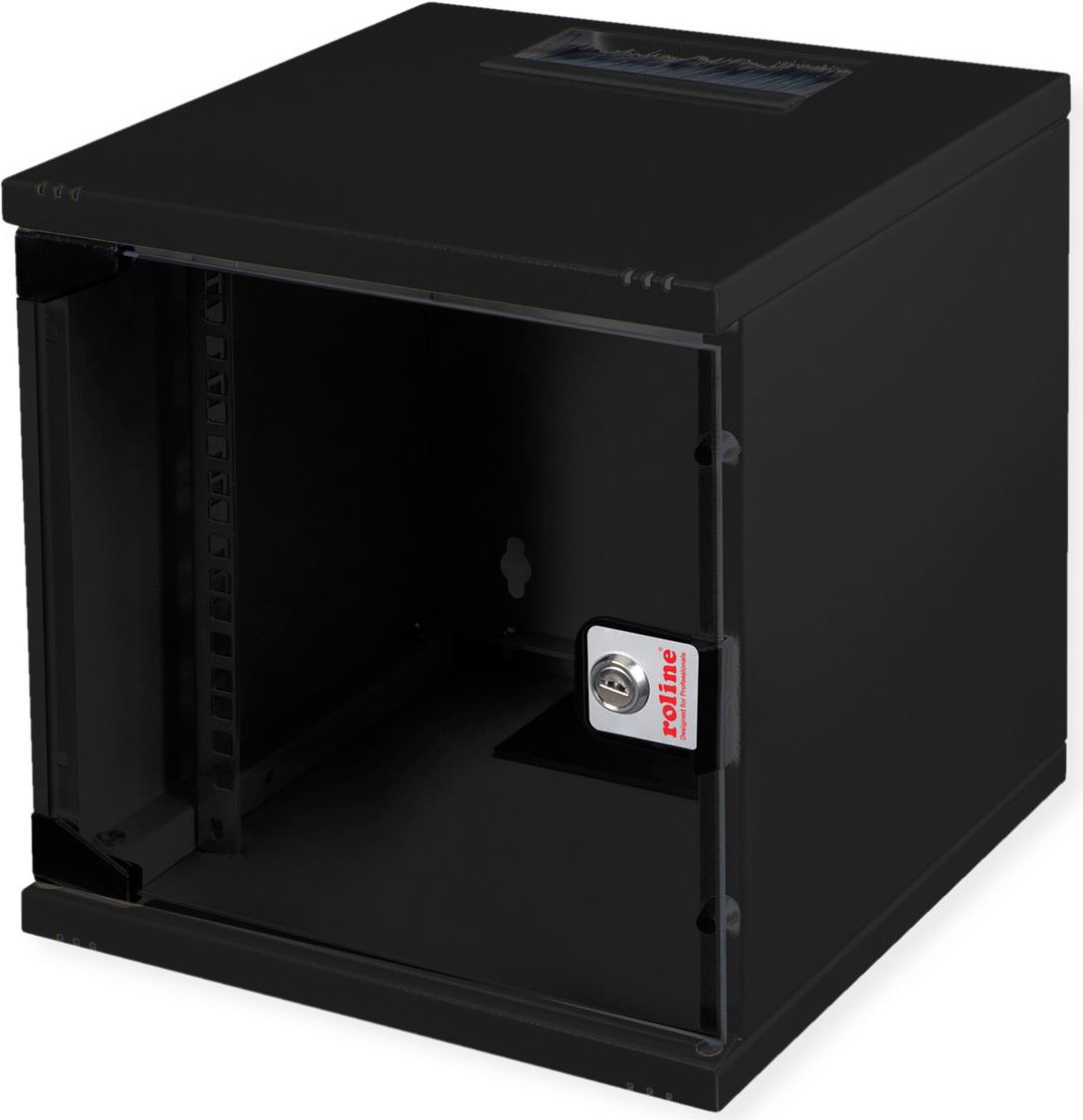 Roline Basic - Schrank Netzwerkschrank - 312 x 300 mm (B x T) - geeignet für Wandmontage - Schwarz, RAL 9005 - 6U - 25.4 cm (10) (26.21.0193) von ROLINE