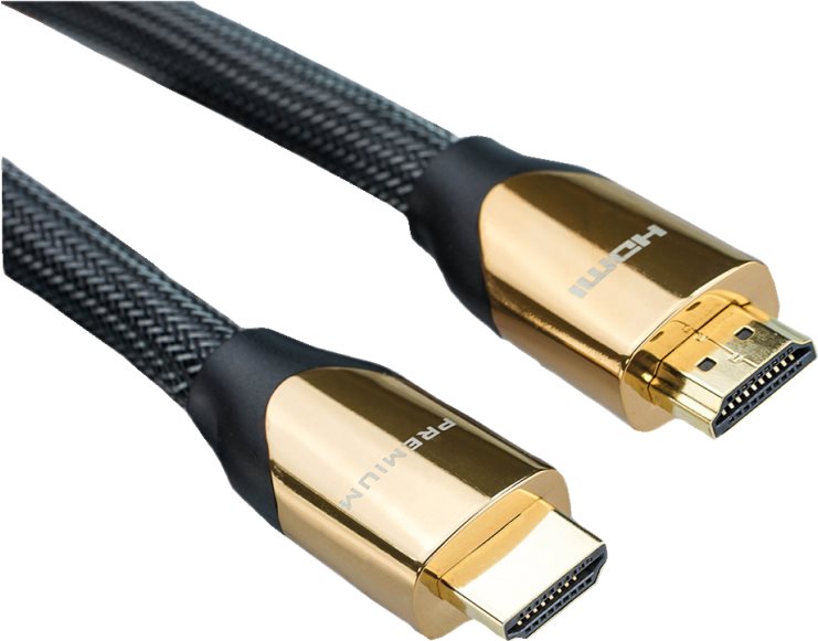 Roline Premium - HDMI mit Ethernetkabel - HDMI (M) bis HDMI (M) - 2 m - Doppelisolierung - Nylon Black - 4K Unterstützung von ROLINE