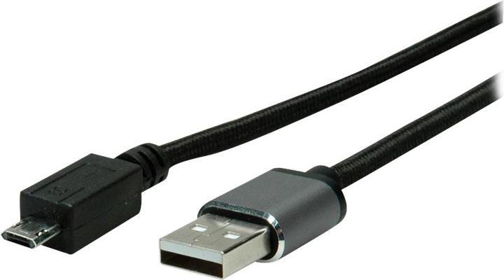 Roline - USB-Kabel - USB (M) bis Micro-USB Typ B (M) umkehrbar - USB 2.0 - 1.8 m - Schwarz von ROLINE