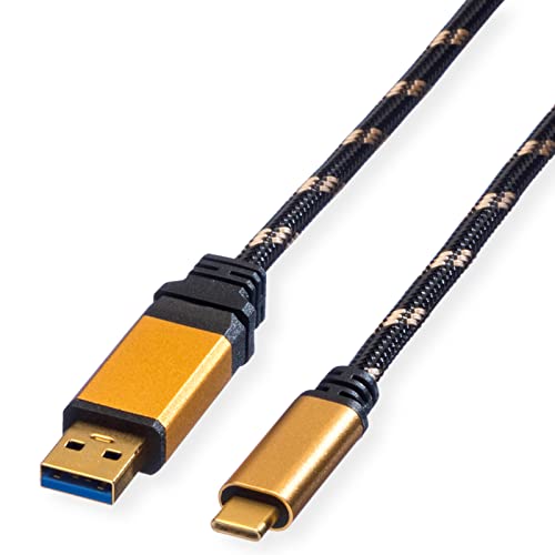 Roline USB-Kabel USB 3.2 Gen1 (USB 3.0 / USB 3.1 Gen1) USB-A Stecker, USB-C® Stecker 1.00m Schwarz, von ROLINE