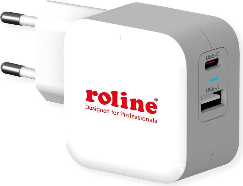 USB Ladegerät 38W 1xUSB C PD+ 1xUSB-A QC GaN (19.11.1054) von ROLINE