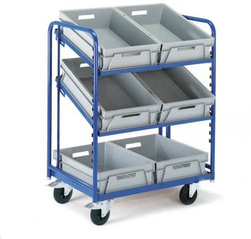 ROLLCART 16-4334 Etagenwagen Stahl pulverbeschichtet Traglast (max.): 200kg Enzianblau (RAL 5010) von ROLLCART