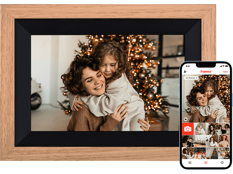 ROLLEI Smart Frame WiFi 105 mit App-Funktion Digitaler Bilderrahmen, 25,53 cm, 1200 x 1920p, Wooden Braun von ROLLEI