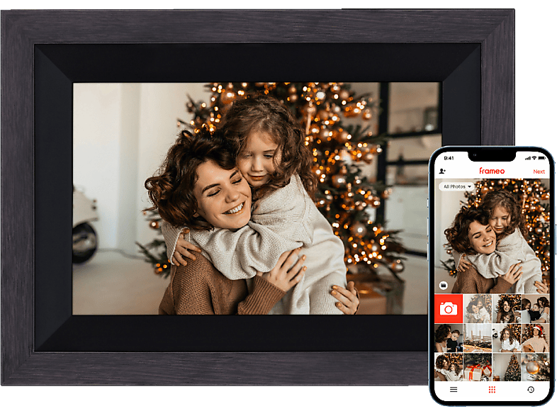 ROLLEI Smart Frame WiFi 105 mit App-Funktion Digitaler Bilderrahmen, 25,53 cm, 1200 x 1920p, Wooden Schwarz von ROLLEI