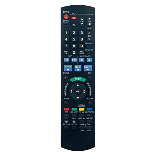 ROLLGAN N2QAYB000758 Ersetzte Fernbedienung Anwendbar für Panasonic Blu Ray HDD Recorder DMR-BWT735EB DMR-PWT635 DMR-BWT720EB DMRBWT720EB ROLLGAN N2QAYB000758 Ersetzte Fernbedienung Anwendbar für Panasonic Blu Ray HDD Recorder DMR-BWT735EB DMR-PWT635 DMR-BWT720EB DMRBWT720EB von ROLLGAN