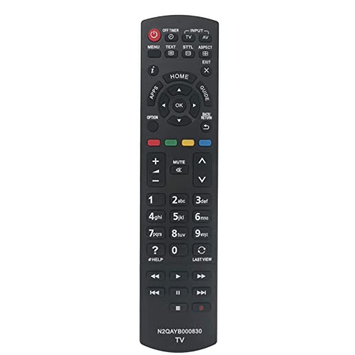 ROLLGAN N2QAYB000830 Ersetzte Fernbedienung Anwendbar für Panasonic LED LCD TV TX-L32EN63 TX-50AS500Y TX-39ASW504 TX-42AS500E TX-42AS600EW TX-L42E6EK TX-39AS600Y TX-39ASW604 TX-42AS600Y TX-L24X6B ROLLGAN N2QAYB000830 Ersetzte Fernbedienung Anwendbar für Panasonic LED LCD TV TX-L32EN63 TX-50AS500Y TX-39ASW504 TX-42AS500E TX-42AS600EW TX-L42E6EK TX-39AS600Y TX-39ASW604 TX-42AS600Y TX-L24X6B von ROLLGAN