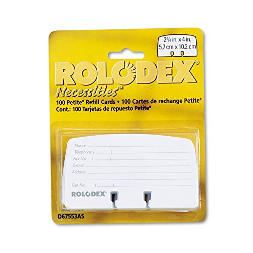 Rolodex® Kartei-Nachfüllpackungen, liniert, 5,4 x 10,2 cm, Weiß, 100 Stück von ROLODEX