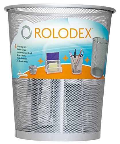 Rolodex S0796620 Schreibtisch Set 4-teilig Set aus Metall, silber von ROLODEX