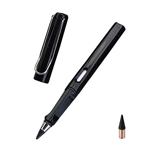 1/6/12 STK Tintenlose Bleistifte,Unendlicher Bleistift,Tragbar Technologie Wiederverwendbar Unbegrenztes Schreiben Ewiger Bleistift Kein Tintenstift,mit auswechselbarem Graphitstift (1PC-Black2) von ROMIDA