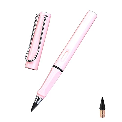1 /6/12 STK Tintenlose Bleistifte,Unendlicher Bleistift,Tragbar Technologie Wiederverwendbar Unbegrenztes Schreiben Ewiger Bleistift Kein Tintenstift,mit auswechselbarem Graphitstift (1PC-Pink3) von ROMIDA