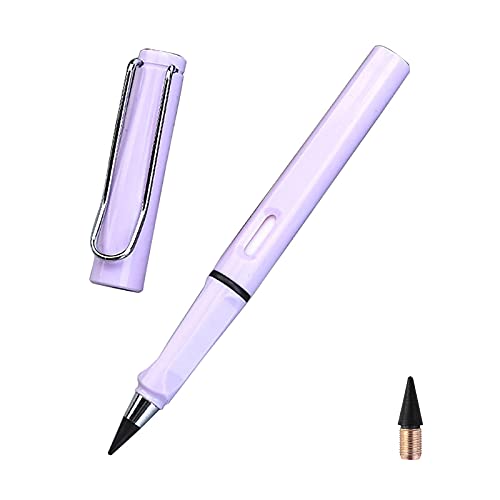 1 /6/12 STK Tintenlose Bleistifte,Unendlicher Bleistift,Tragbar Technologie Wiederverwendbar Unbegrenztes Schreiben Ewiger Bleistift Kein Tintenstift,mit auswechselbarem Graphitstift (1PC-Purple3) von ROMIDA