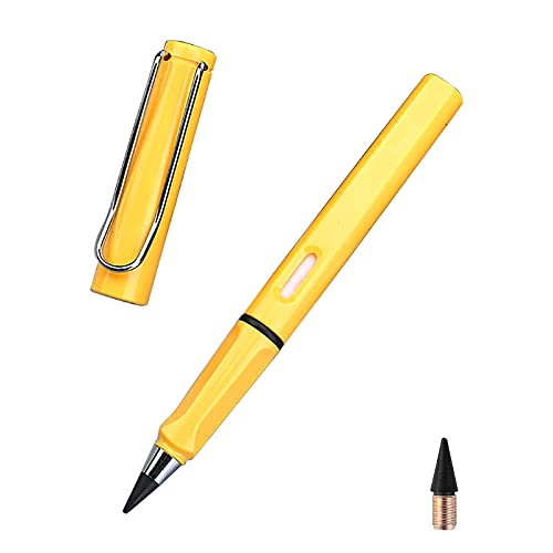 1 /6/12 STK Tintenlose Bleistifte,Unendlicher Bleistift,Tragbar Technologie Wiederverwendbar Unbegrenztes Schreiben Ewiger Bleistift Kein Tintenstift,mit auswechselbarem Graphitstift (1PC-Yellow2) von ROMIDA