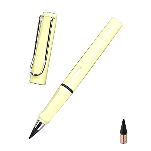 1 /6/12 STK Tintenlose Bleistifte,Unendlicher Bleistift,Tragbar Technologie Wiederverwendbar Unbegrenztes Schreiben Ewiger Bleistift Kein Tintenstift,mit auswechselbarem Graphitstift (1PC-Yellow3) von ROMIDA
