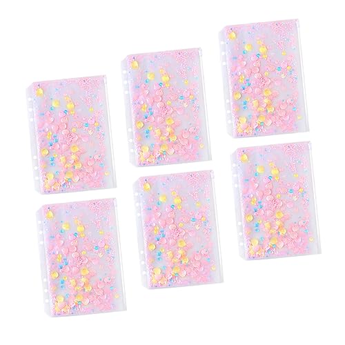 ROMISBABA 1 Satz 6 Stück Beutel mit losen Blättern bürogadges ordner Handbuch Aufbewahrungstaschen Reißverschluss-Bindebeutel Notizbuch 6-Loch-Reißverschlussbeutel PVC-Mappentaschen Rosa von ROMISBABA