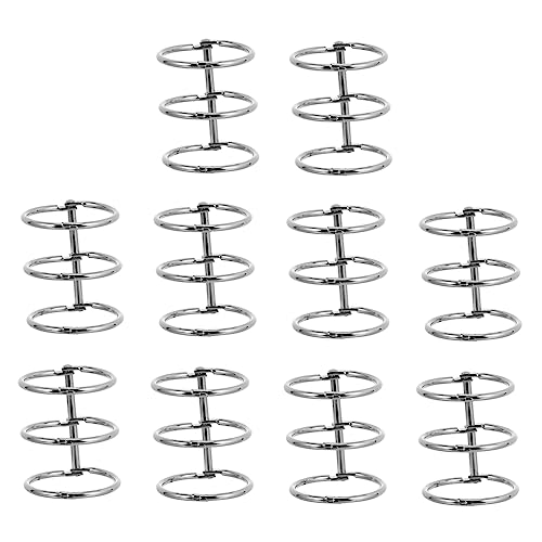 ROMISBABA 10 Stück Binderclip Haken zum Aufhängen von Clips Ring Kette Glockenspiel ablagekörbe kühlkorb einkaufskorb schnellhefter Loseblatt-Notizbuchspulen Bindungsspulen Eisen Silver von ROMISBABA