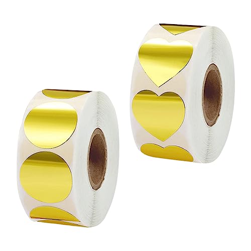 ROMISBABA 2 Rollen Aufkleber Hochzeit Etiketten Runden Dekorativ Herz Golden ROMISBABA 2 Rollen Aufkleber Hochzeit Etiketten Runden Dekorativ Herz Golden von ROMISBABA