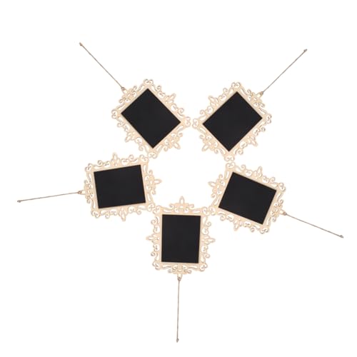 ROMISBABA 5 Stück Hölzerne Rechteckige Nachrichtentafel Zum Aufhängen Schwarzes Nachrichtenbrett Mini-tafelschild Kleine Tafel Kreidebretter Hängende Nachrichtentafel Planke Groß Black von ROMISBABA