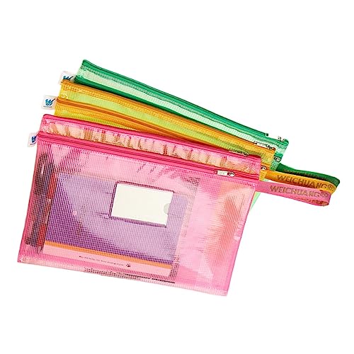ROMISBABA 7 Stück Schüler Zubehör Mesh-Aufbewahrungstasche Federmäppchen klar Federmäppchen mit Fächern aufbewahrungsdose storage boxes stift halter Zipper -Dateibeutel Mesh-Federmäppchen von ROMISBABA