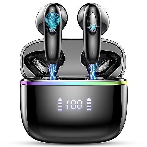 Bluetooth Kopfhörer, Kopfhörer Kabellos Bluetooth 5.3 In Ear Kopfhörer mit 4 ENC Mic, Kabellose Kopfhörer 14.2 mm Treiber Stereo, Wireless Earbuds 40Std, IP7 Wasserdicht Ohrhörer, LED Anzeige USB-C von ROMOKE