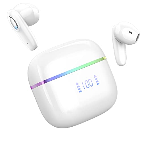 Bluetooth Kopfhörer In Ear Kopfhörer Kabellos Bluetooth 5.3 mit 14.2 mm Treiber Stereo, 4 ENC Mic Wireless Earbuds, 40Std USB-C Ladebox, IP7 Wasserdicht, LED Anzeige, Touch Control Ohrhörer [2023] von ROMOKE