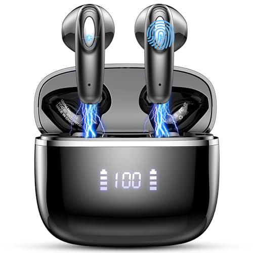 ROMOKE Kopfhörer Kabellos Bluetooth 5.3, ENC Noise Cancelling Bluetooth Kopfhörer In Ear mit 14,2mm Dynamischer Treiber, 40 std Spielzeit, Ohrhörer Bluetooth, Digitale LED-Anzeige Wireless Kopfhörer von ROMOKE