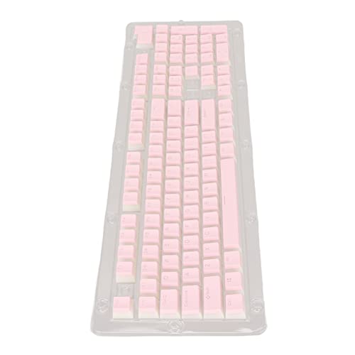 PBT-Tastenkappen, zweifarbiges Tastenkappen-Layout, Hi-Low, 2 Farben, hitzebeständig für 61-Tasten-Tastatur Rosa von RONGM