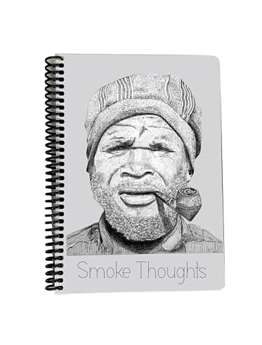ROOGU Smoke Thoughts A5 Notizbuch Heft Block Spirale 100 Blatt Kariert Porträt Pfeife ROOGU Smoke Thoughts A5 Notizbuch Heft Block Spirale 100 Blatt Kariert Porträt Pfeife von ROOGU