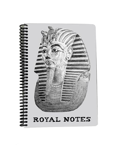ROOGU Tutanchamun Maske [DIN A5] * Notizbuch Heft Block Spirale 100 Blatt Kariert von ROOGU