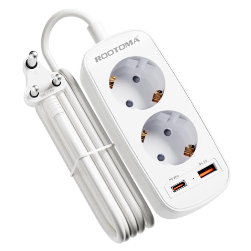 Reiseadapter Indien, Sri Lanka mit PD20W USB Schnellladegerät, Reisestecker Typ D, 2-Fach Steckdosenadapter für Indi, Sri Lanka, Nepal, Irak, Madagaskar, Namibia, Tansania, 1,5M Kabel, Typ D Reiseadapter Indien, Sri Lanka mit PD20W USB Schnellladegerät, Reisestecker Typ D, 2-Fach Steckdosenadapter für Indi, Sri Lanka, Nepal, Irak, Madagaskar, Namibia, Tansania, 1,5M Kabel, Typ D von ROOTOMA