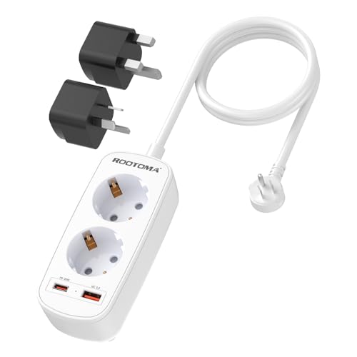 Steckdosenadapter USA/UK/AUS mit PD20W USB Schnellladegerät, Reiseadapter Weltweit, 2-Fach 1.5M Kabel Travel Adapter für USA, Kanada, Thailand, England, Australien, China, Neuseeland Steckdosenadapter USA/UK/AUS mit PD20W USB Schnellladegerät, Reiseadapter Weltweit, 2-Fach 1.5M Kabel Travel Adapter für USA, Kanada, Thailand, England, Australien, China, Neuseeland von ROOTOMA
