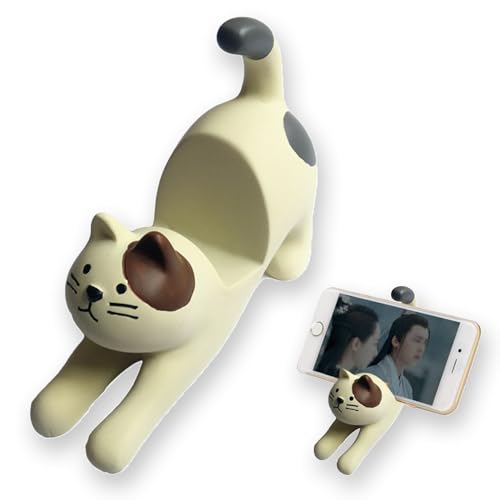 ROROJOYMA Funny Cat Handys Halterungen Ständer Süßer Katze Universal-Handyhalter für den Schreibtisch,Tischdekoration Katze Modellieren Handys Zubehör von ROROJOYMA