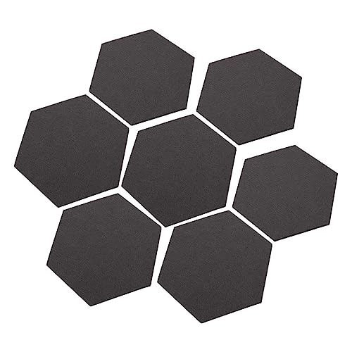 RORPOIR 12 Pcs Hexagon Filz Bulletin Board Selbst-adhesive Memo Board Für Home Office Schwarz Filz Fliesen Hinweis Bord von RORPOIR