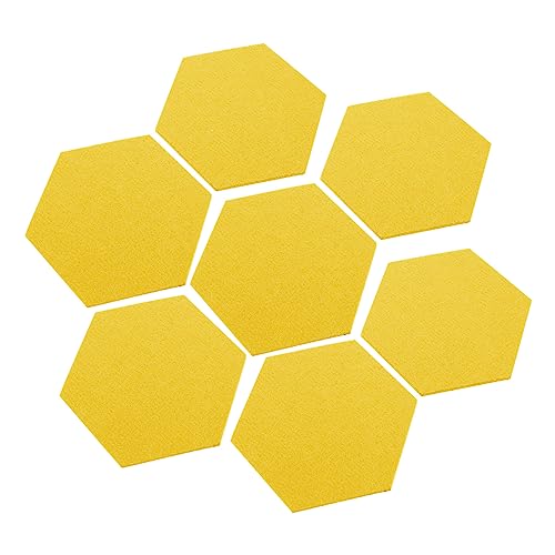 RORPOIR Sechseckige Filzfliesentafel 12er-pack Pinnwand Aus Filz Memotafel Wanddekoration Gelber Filz von RORPOIR