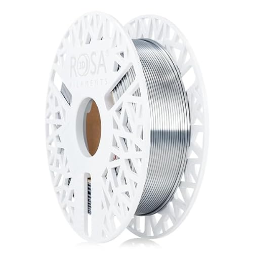 ROSA 3D PLA Silk Filament 1.75 mm für 3D Drucker | Druckmaterialien Leicht Glänzend Bioabbaubar PLA 3D Drucker Filament | Filament 3D Printing Materials | Silber Spule 0,5 kg ROSA 3D PLA Silk Filament 1.75 mm für 3D Drucker | Druckmaterialien Leicht Glänzend Bioabbaubar PLA 3D Drucker Filament | Filament 3D Printing Materials | Silber Spule 0,5 kg von ROSA 3D FILAMENTS