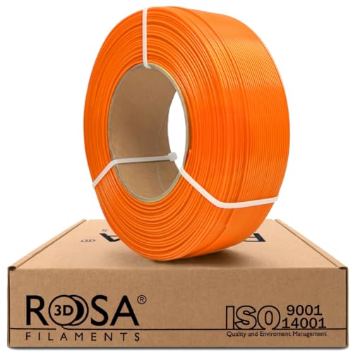 ROSA 3D PLA Starter Filament 1.75 mm für 3D Drucker | Druckmaterialien Leicht Glänzend Bioabbaubar PLA 3D Drucker Filament | Filament 3D Printing Materials | Orange Refill 1 kg von ROSA 3D FILAMENTS