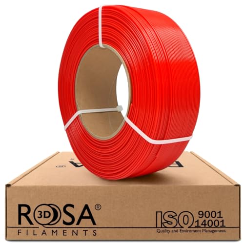 ROSA 3D PLA Starter Filament 1.75 mm für 3D Drucker | Druckmaterialien Leicht Glänzend Bioabbaubar PLA 3D Drucker Filament | Filament 3D Printing Materials | Rot Refill 1 kg von ROSA 3D FILAMENTS