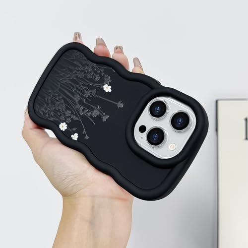 ROSEHUI Hülle für iPhone 13 Pro Niedliche lockige Wellen Rahmenform Handyhülle für Mädchen mit Blumen Design Cooles Schwarz Flüssig Weich Silikon TPU Case Flexible Stoßfeste Schutzhülle,Floral ROSEHUI Hülle für iPhone 13 Pro Niedliche lockige Wellen Rahmenform Handyhülle für Mädchen mit Blumen Design Cooles Schwarz Flüssig Weich Silikon TPU Case Flexible Stoßfeste Schutzhülle,Floral von ROSEHUI