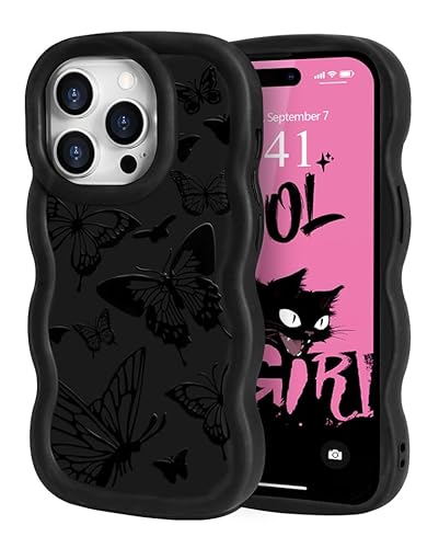 ROSEHUI Hülle für iPhone 15 Pro Max Niedliche lockige Wellen Rahmenform Handyhülle für Mädchen mit Schmetterling Design Flüssig Weich Silikon TPU Case Flexible Stoßfeste Schutzhülle,Butterfly ROSEHUI Hülle für iPhone 15 Pro Max Niedliche lockige Wellen Rahmenform Handyhülle für Mädchen mit Schmetterling Design Flüssig Weich Silikon TPU Case Flexible Stoßfeste Schutzhülle,Butterfly von ROSEHUI
