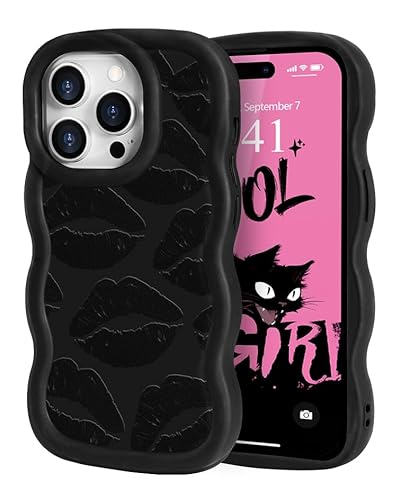 ROSEHUI Hülle für iPhone 15 Pro Niedliche lockige Wellen Rahmenform Handyhülle für Mädchen mit Sexy Lip Print Design Schwarz Flüssig Weich Silikon TPU Case Flexible Stoßfeste Schutzhülle,Lippen ROSEHUI Hülle für iPhone 15 Pro Niedliche lockige Wellen Rahmenform Handyhülle für Mädchen mit Sexy Lip Print Design Schwarz Flüssig Weich Silikon TPU Case Flexible Stoßfeste Schutzhülle,Lippen von ROSEHUI