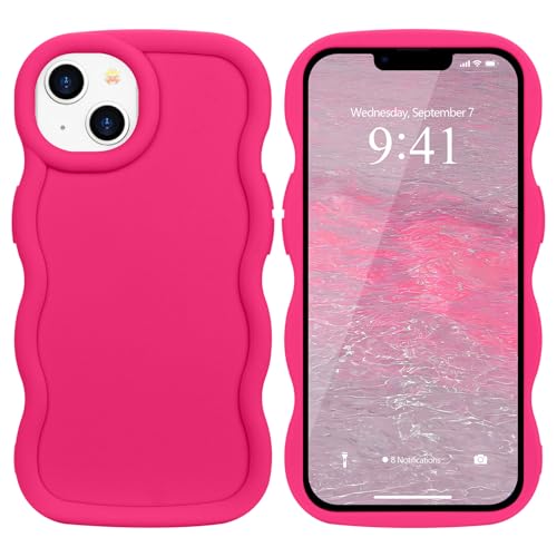 ROSEHUI Silikon Hülle für iPhone 13, iPhone 14 Handyhülle Niedliche Lockige Wellen Rahmenform Case Macaron Farbe Flexible Weich TPU Bumper Cover Fallsicher Stoßfeste Schutzhülle,Rose Rot ROSEHUI Silikon Hülle für iPhone 13, iPhone 14 Handyhülle Niedliche Lockige Wellen Rahmenform Case Macaron Farbe Flexible Weich TPU Bumper Cover Fallsicher Stoßfeste Schutzhülle,Rose Rot von ROSEHUI