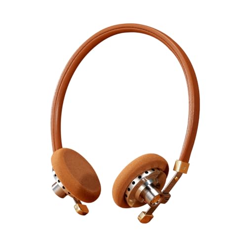 ROSESELSA Ferne Berge On Ear HiFi-Kopfhörer mit Kabel OOTD Vintage Kopfhörer Promi-Kopfhörer Modische Outfits für Street Snap Live-Kamera MMCX, 3,5 mm (Braun, mit RZ200-m) von ROSESELSA