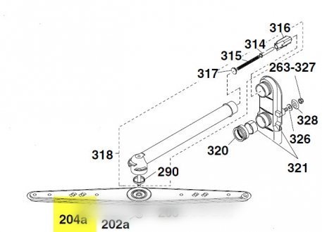 Arm höhere Saugkraft. Referenz: 92997410 Für Spülmaschine Rosieres von ROSIERES