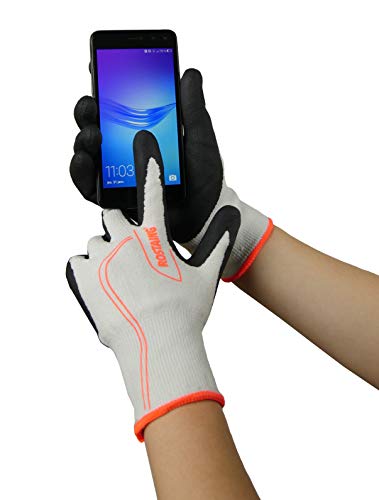 Rostaing MAXSTRONG.F-IT07 Handschuh Serie Touch Damen Gros Arbeit, Schnittfest, Leash Funktion, Touchscreen, schwarz/weiß, 23 x 12 x 1 cm von ROSTAING